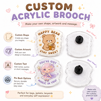 Épingles en acrylique époxy transparentes personnalisées de haute qualité, badges et breloques en acrylique imprimés sur mesure sur le thème de l'anime