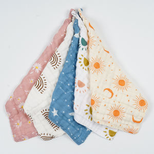 100% algodón 6 capas muselina paño de lavado infantil <span class=keywords><strong>Toalla</strong></span> de cuidado suave Baberos de <span class=keywords><strong>lactancia</strong></span> para bebés <span class=keywords><strong>toalla</strong></span> cuadrada multiusos Paquete de 5 uds - Product Image 1