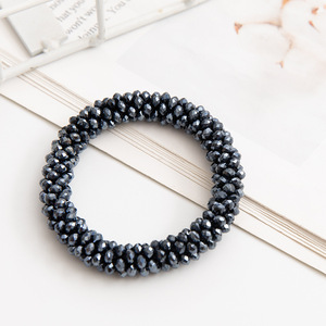 Serre-tête coréen simple en cristal – Tendance Instagram, accessoire double usage éthéré pour femme, élastique à cheveux et bracelet pour queue de cheval - Product Image 5