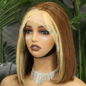 FH #P4/27 Front Highlight Straight Human Hair Bob <b>Wigs</b> 13x4 Transparent Lace Frontal Vietnamese Hair <b>Short</b> <b>Wig</b> - Product Image 6