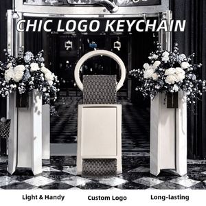 Wholesale Hard Enamel <b>Keychain</b> Fashionable Cute Style Metal Ribbon <b>Leather</b> with UV Printed Logo Personalized Gift - Product Image 3