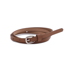 Cinturón de Cuero PU Marrón con Hebilla de Aleación, Ancho Regular, para Mujer, Uso Casual - Product Image 1