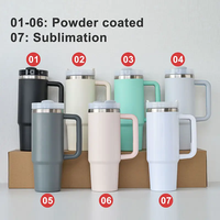 Thermos Classique Personnalisable Chaud/Froid 40oz avec Paille, Tasse de Voyage Isotherme en Acier Inoxydable Portable avec Poignée
