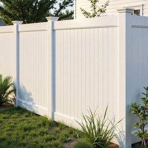 Bianco classico 6ft Privacy recinzione pannelli 6x8 vinile Pvc recinzione pannelli e Post giardino di plastica Pvc parete Privacy per esterni - Product Image 4