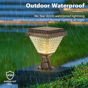 Aier ngoài trời năng lượng mặt trời đèn chiếu sáng i65 không thấm nước RGB LED vườn cổng trụ cột ánh sáng cho nhà ngoài trời Vườn vườn - Product Image 3