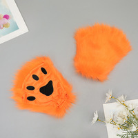 Accessoire en peluche oreilles et pattes d'animaux style Lolita, mignonnes pattes de chat Neko, gants mi-doigts, ornement assorti pour tenue quotidienne
