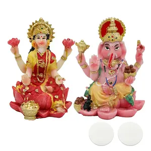 Lndian God Ganesha and Goddess Lakshmi statue car dashboard Diwali decorations Indian Ganesha and Goddess Lakshmi statue