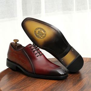 2025 High Quality Business Oxford Pointed-Toe Formal Lace-Up Handmade Autumn Wedding <b>Shoes</b> <b>Height</b> <b>Increasing</b> Anti-Slip - Product Image 6