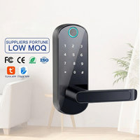 Serrure de porte électronique intelligente à empreinte digitale et Wi-Fi Tuya TTlock, version globale, à loquet unique, avec poignée, pour Airbnb et portes en bois