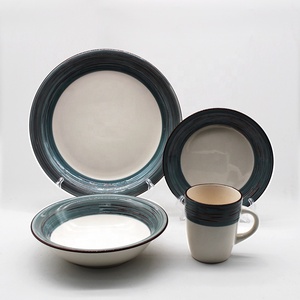 Mới nhất 16 cái gốm handpainted Bộ đồ ăn đặt tùy chỉnh bán buôn bộ đồ ăn cho xúc tiến đồ đá tấm Mug Bát Bộ - Product Image 2