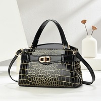 Sac à main tendance pour femme, motif crocodile, forme carrée, grande capacité, texture haut de gamme, design de niche, élégant