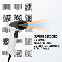 Escáner de código de barras con cable USB serie JR HC-720, lector de códigos QR 1D 2D, pistola de escaneo portátil para punto de venta de supermercado