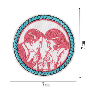 Patch brodé thermocollant <span class=keywords><strong>Trophy</strong></span> Wife, motif cercle 'Talk Thirty to Me', 3 pouces, 'Make Heaven Crowded', rose - Product Image 6