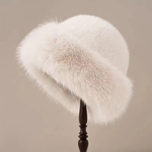 Chapeau de pêcheur pour femme en peluche de style mongol, décontracté, épais, coupe-vent, résistant au froid, chaud, avec protection pour les oreilles, pour l'automne et l'hiver - Product Image 6