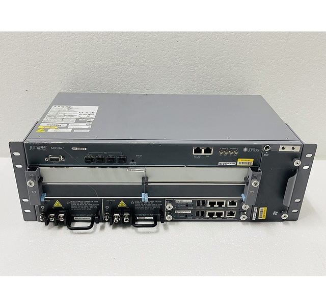 Mx104-dc Router W/ 2x Re-s-mx104 Engine & 2x Pwr-mx104-dc Power Supply Used Condition In Stock