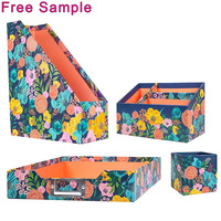 Qiao-ensemble d'accessoires de bureau personnalisés, fournitures de bureau, série de plantes tropicales, rangement de papeterie, en carton et en papier, accessoires