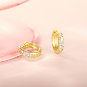 Aros Geométricos Clásicos de Plata de Ley S925 con Circonita Blanca CANNER Gold para Mujer - Product Image 2