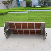 Bancs de parc modernes en forme de V Chaise de repos pour patio Bancs en bois pour l'extérieur