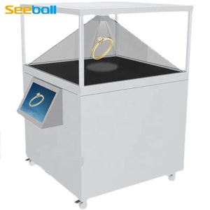Seeball 55inch 360 độ 3D Holographic Showcase hộp Holographic màn hình chiếu kim tự tháp 4 bên trong suốt quảng cáo - Product Image 1