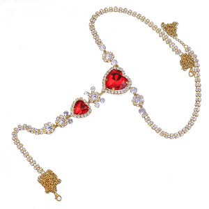 Chaîne de taille sexy pour la plage d'été avec strass, chaîne de corps en rubis tendance pour les sorties estivales - Product Image 5