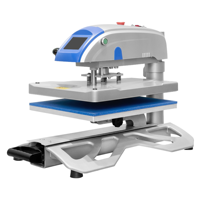 Mesin Press Panas Digital Otomatis Layar Sentuh 40 X 50 cm, Printer Transfer Sublimasi Termal Elektrik untuk Kain