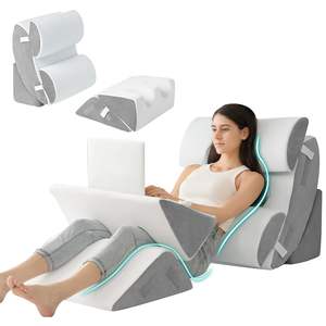 Almohada de elevación de piernas poscirugía, 6 piezas, espuma viscoelástica, alivio de hombros, sistema de cuña de cama y almohada corporal para después de la cirugía - Product Image 1