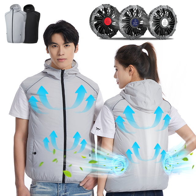 Fan Jacket Air Conditioning Suit ,Cooling Vest for Men,Summer Outdoor Clothing with Fan Cool Jacket Vest