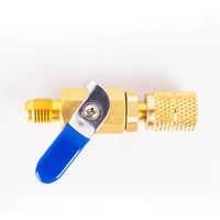 1/4 "SAE 90-Grad-Absperrkugelhahn für AC-Kühlung Manuelle Leistungs regelung OEM Anpassbar R134a R12 R22 R502 Gas