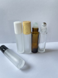 Flacons de parfum minimalistes à bille – Verre brun dépoli 5ml-15ml avec impression de logo pour marques - Product Image 2