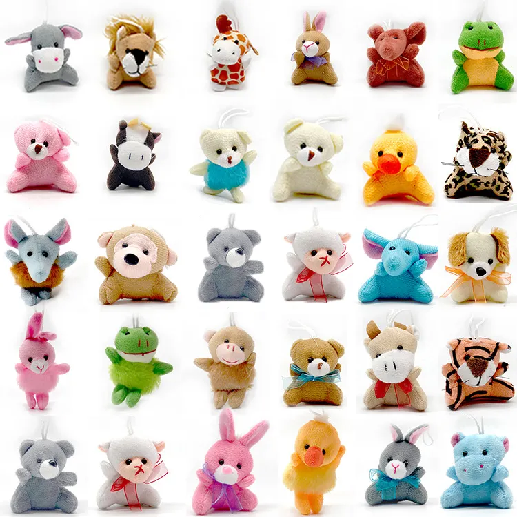 Wholesale 6cm Plush Toy Claw Machine Prizes Bulk Giraffe Rabbit Bear Tiger Mouse Stuffed Animal Soft Toys