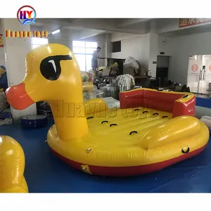 Pedal infantil inflável para esporte, brinquedo fofo para água com pato amarelo e barco