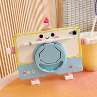 Étui en silicone mignon pour enfants pour iPad Pro M4 2024 étui pour tablette 11 pouces rotation à 360 degrés