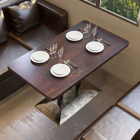 HUALIN-Table à manger moderne en bois massif pour hôtel, café, bar, restaurant, chaise, canapé, siège à cartes