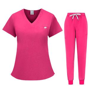 Uniforme médico ligero elástico transfronterizo, ropa de trabajo de manga corta, Conjunto dividido para quirófano de Hospital - Product Image 3