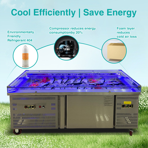 Réfrigérateur de présentation de fruits de mer et de poissons en acier inoxydable à double température, à économie d'énergie, fourni par l'usine - Product Image 3