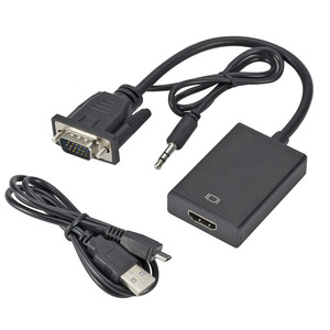 Adaptador Cantell versión barata <span class=keywords><strong>VGA</strong></span> a Hdtv con audio de 3,5mm y cable de carga <span class=keywords><strong>USB</strong></span> - Product Image 1
