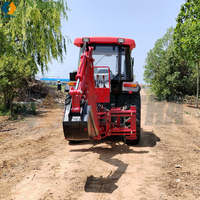 Kompakter Traktor-Heckanbau-Bagger mit Dreipunktaufhängung und Zapfwellenantrieb für Kompaktlader und Bagger