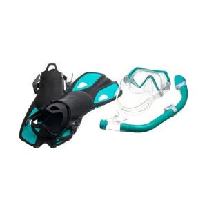 Set Masker selam untuk anak-anak, perlengkapan menyelam Snorkel sistem gesper klip otomatis, masker selam bulat Retro modis untuk anak-anak