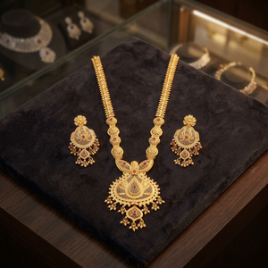 Wholesale 14K18K24K Gold Filled Fashion <b>Necklace</b> Dubai Style <b>Long</b> Jewelry Set Traditional Design Bridal Jewelry Set Oro Joyeria - Product Image 4