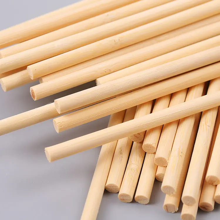 Palos de bambú redondos duraderos, extremos planos para barra de globos, 5,0mm