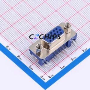 XDDB-1518-0932 D-Sub/VGA Connector Bent Lead Through Hole Connector High Density D-Sub Female 15P Right Angle Insert - Product Image 1
