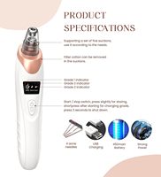Appareil de nettoyage des pores 5 en 1 pour le visage, aspirateur de points noirs, nettoyeur de pores pour le visage, aspiration des points noirs, traitement de l'acné
