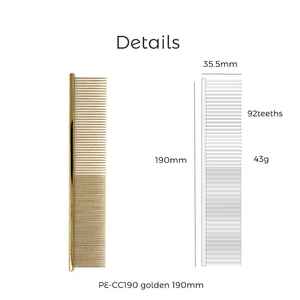 מסרק מקצועי מפלדת אל-חלד בצבע זהב 190 מ\\\"מ לניקוי וטיפוח כלבים וחתולים - Product Image 4