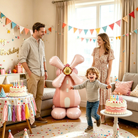 Globo Gigante 3D de Papel Metálico con Forma de Molino de Viento Estilo Ins, con Base Autoestable, Juguete para Niños, para Fiestas de Cumpleaños y Baby Shower, Venta al por Mayor, OEM ODM