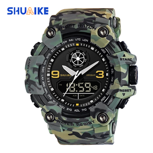 Nuevo reloj deportivo de moda 1818 para hombre 3ATM resistente al agua estilo G impacto Hora <span class=keywords><strong>Mundial</strong></span> horario de verano multifuncional plástico niños - Product Image 6