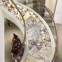 Dalles de marbre blanc Pandora en pierre naturelle de luxe, personnalisées OEM/ODM, pour sols intérieurs d'hôtels et marches d'escaliers de luxe