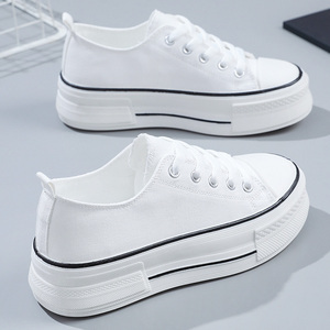 2026 Women's Versatile Loafers Breathable PU Upper Lightweight Lace-Up Sports Board <b>Shoes</b> Non-Slip <b>Height</b> <b>Increasing</b> Spring - Product Image 4