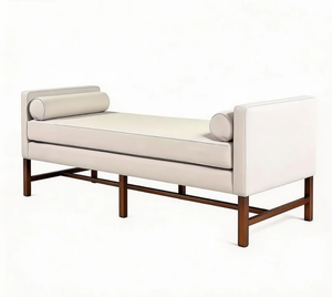 <span class=keywords><strong>Banc</strong></span> en tissu minimaliste moderne, siège long rembourré avec coussins roulés, assise confortable, décoration pour la maison et l'hôtel, meubles - Product Image 3