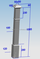 LD Poteau de clôture carré décoratif en aluminium pour garde-corps extérieurs (LD-Post-01)