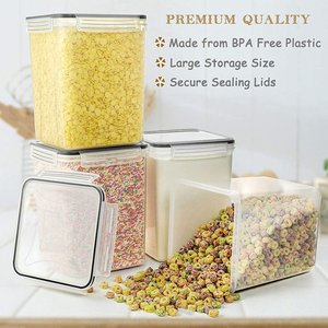 Set <span class=keywords><strong>di</strong></span> 8 Contenitori Classici in Plastica Impilabili per Alimenti con Chiusura a Scatto e Conservazione della Freschezza per Uso in <span class=keywords><strong>Cucina</strong></span> - Product Image 6